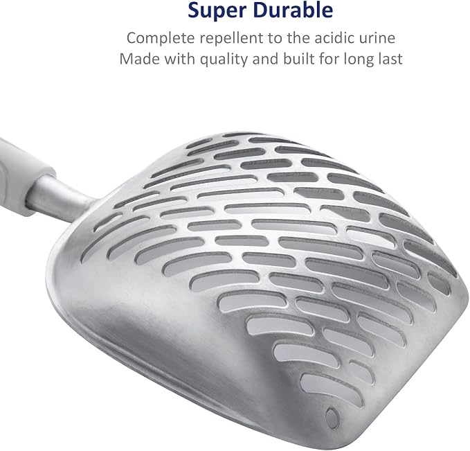 WePet Cat Litter Scoop, Aluminum Alloy Sifter, Kitty Metal Scooper, Deep Shovel - Image 5