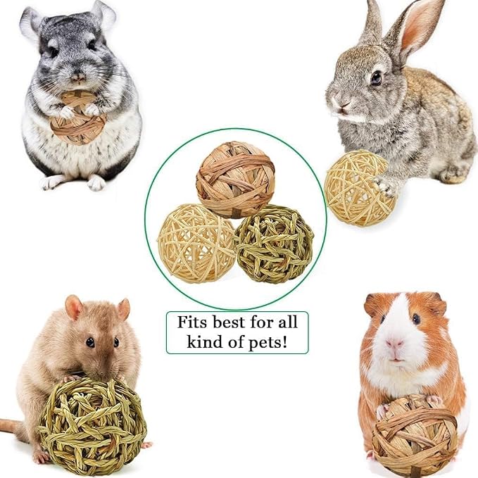 SunGrow Assorted Rabbit & Cat Chew Balls, Teething Activity Toy - Image 6
