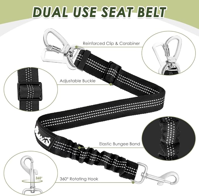 SlowTon Dog Seat Belt Harness for Car, Dog Car Harness Adjustable Mesh - Image 2