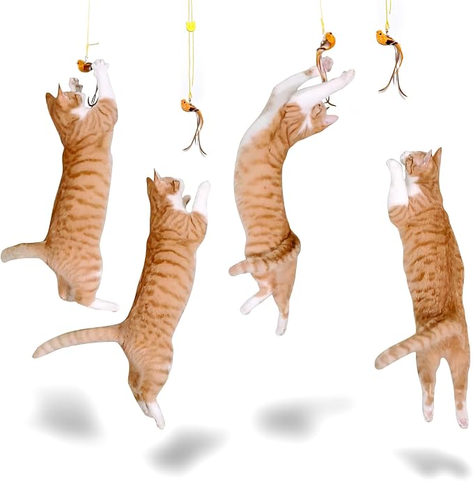 4 Bird Cat Wand Toy Refill for Indoor Cats, Interactive Birds Simulation Set - Image 7