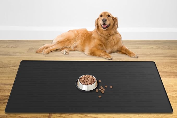 48" x 32" XXXL Largest Pet Food Mat, Silicone Dog Mats by WelcometoULTIBE