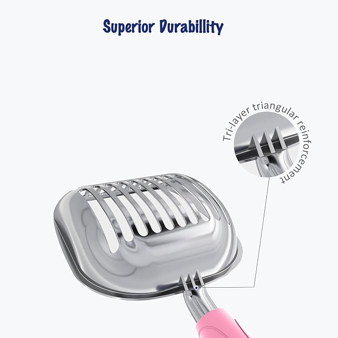 WePet Cat Litter Scoop, Aluminum Alloy Sifter, Kitty Metal Scooper, Deep Shovel - Image 3