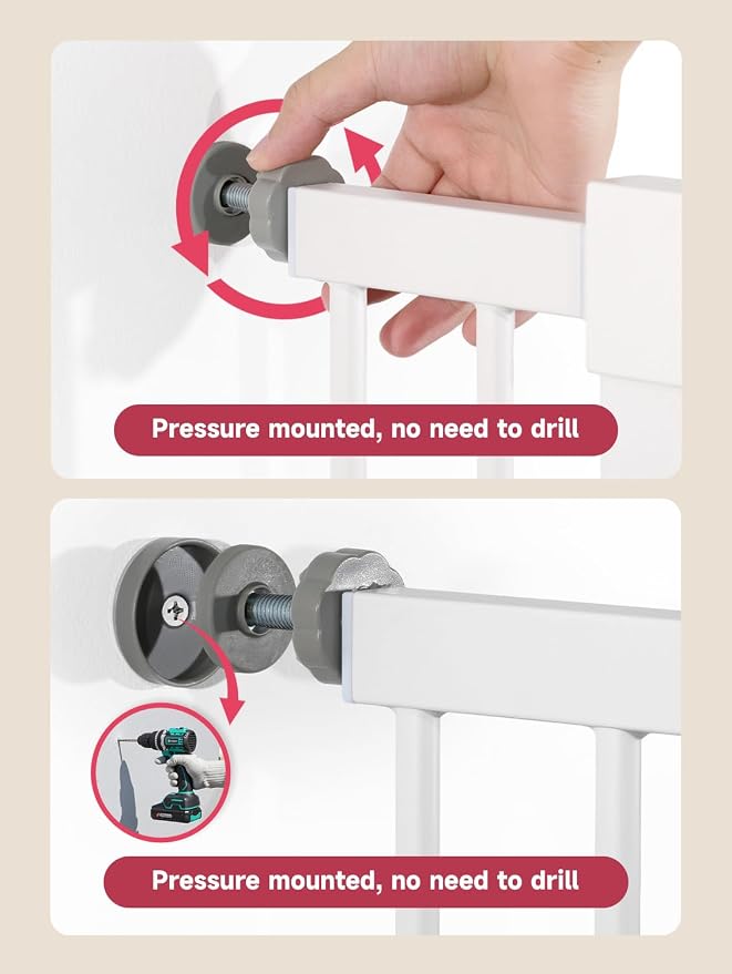 Baby Gate for Stairs, Stairs and Doorways Child Gate Pressure Mounted Safety - Image 6