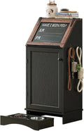 Dog Food Feeding Station with Storage, Pet Food Storage Cabinet with Bowls and by Furnvvio