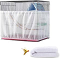 Large Bird Cage Cover, Bird Cage Seed Catcher, Adjustable Soft Airy Nylon Mesh by DECKALY