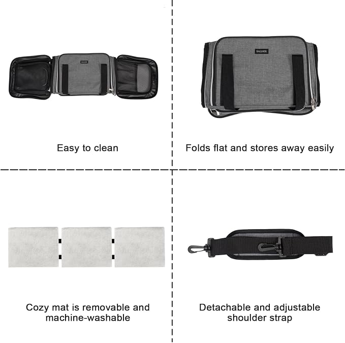 BAGLHER Cat Carrier Bag, Airline Approved Pet Carrier Soft Side Pet Travel 5 - Image 6