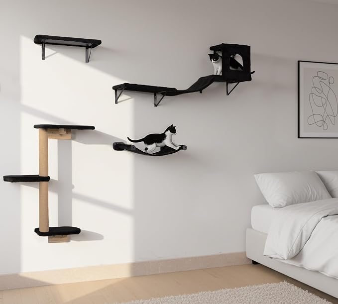 Wall Mounted Cat Furniture Set of 4 – 4 in 1 Cat Wall Shelves - Image 7