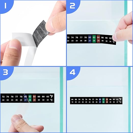 AQUANEAT 6 PCS Aquarium Thermometer Strips, Fish Tank Thermometer Sticker - Image 3
