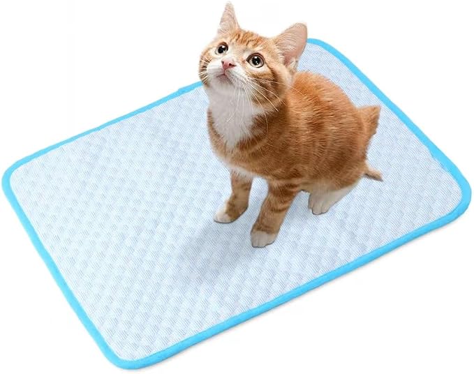 Cooling Mat Pad for Dogs Cats Ice Silk Cooling Bed for Dogs Ice Bed for Cats by Fhodigogo