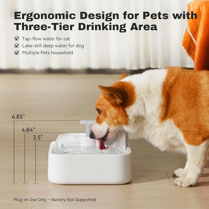 Dog Water Fountain Cat Automatic Water Bowel 3-Stage Design - Image 3
