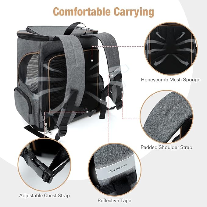 Lekereise Cat Backpack Expandable Pet Carrier Backpack - Image 3