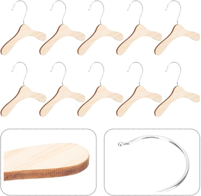 Wooden Dog Hangers 8.66 Inch Small Pet Hangers Wear-Resistant Solid Wood - Image 9