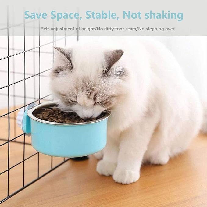 Stainless Steel Removable Pet Food Bowl, Anti-overturn Water Feeder Container - Image 7
