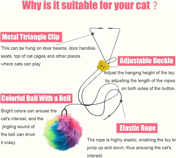 Interactive Cat Toys, Independent Play Hanging Door Cat Toys - Image 3