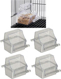 Mcage Lot of 4 Clear Transparent Bird Cage Birds Feeding & Watering Feeder Cups by Mcage