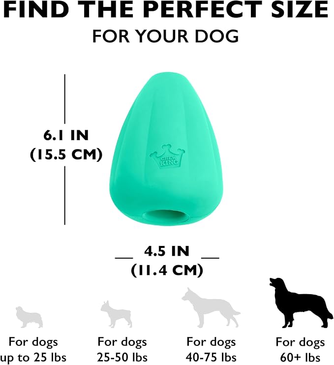 Chew King by Mammoth Premium Treat Dispensing Dog Toy, Durable Natural Rubber - Image 4