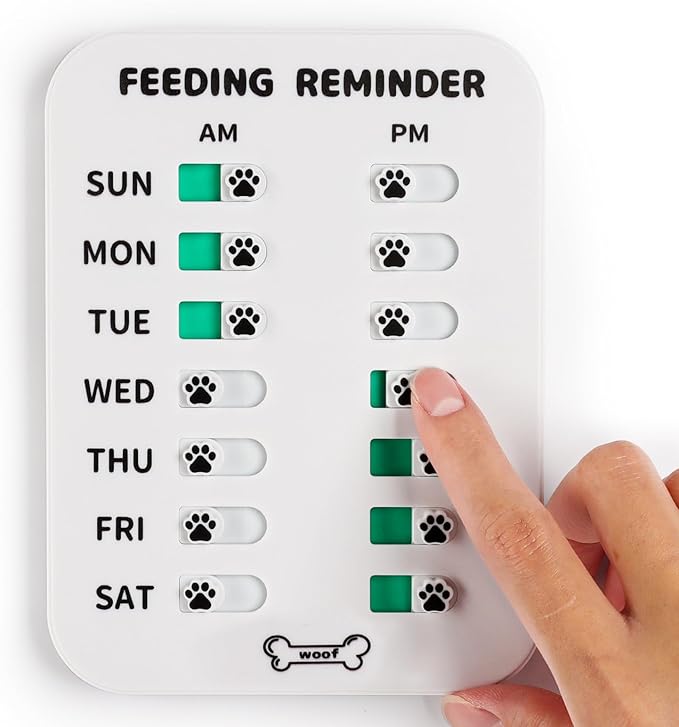 YAUYIK Dog Feeding Reminder, Magnetic Reminder Sticker, AM/PM Daily Indication by YAUYIK