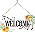Welcome Sign for Front Door, Welcome Decor Wooden Hanging Sign for Wall Decor by corner+wind