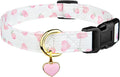 Cotton Handmade Dog Collar Cute and Distinctive Patterns White and Pink Love by Fyeqyaou