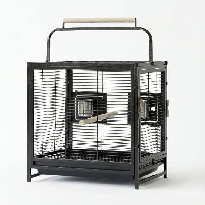 Bird Travel Carrier Cage, 19Inch Wrought Iron Small Bird Cage - Image 6