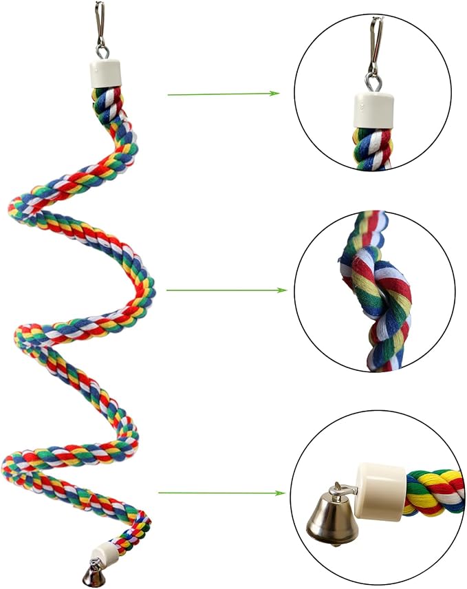 79'' Bird Perch, Bird Rope Perch & Birds Swing Set, Bird perches - Image 3