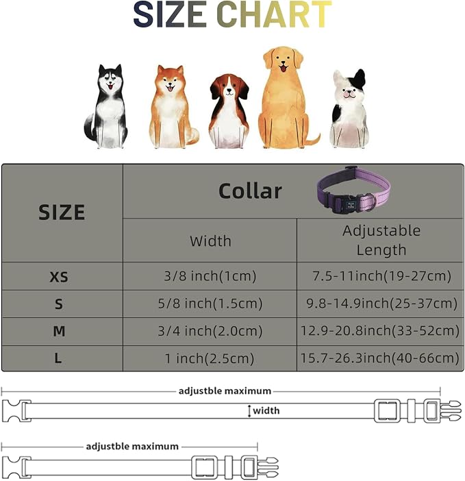 Roses&Poetry Large Dog Collar, Adjustable Reflective Durable Pet Collars - Image 7