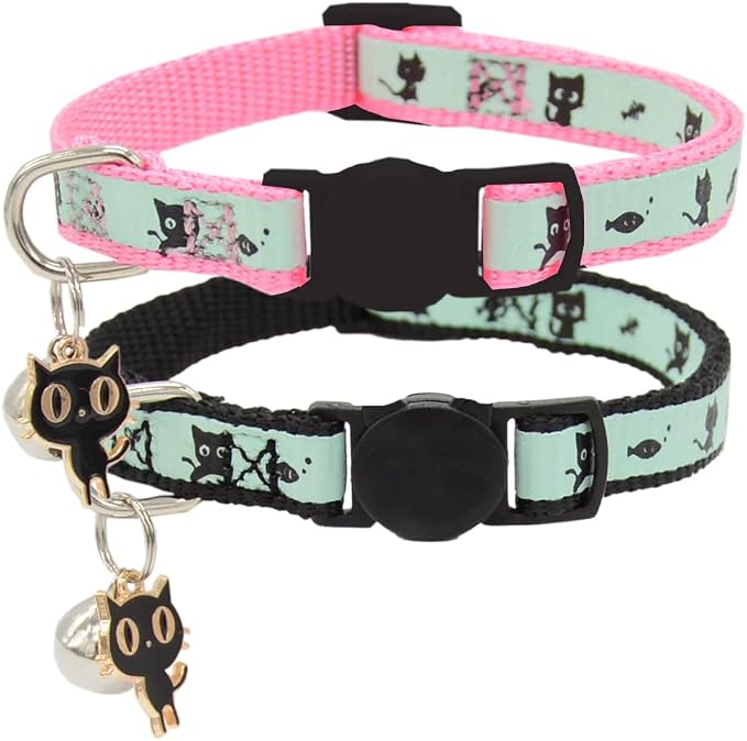 2 Pack Glow in The Dark Cat Collar by Barleygoo