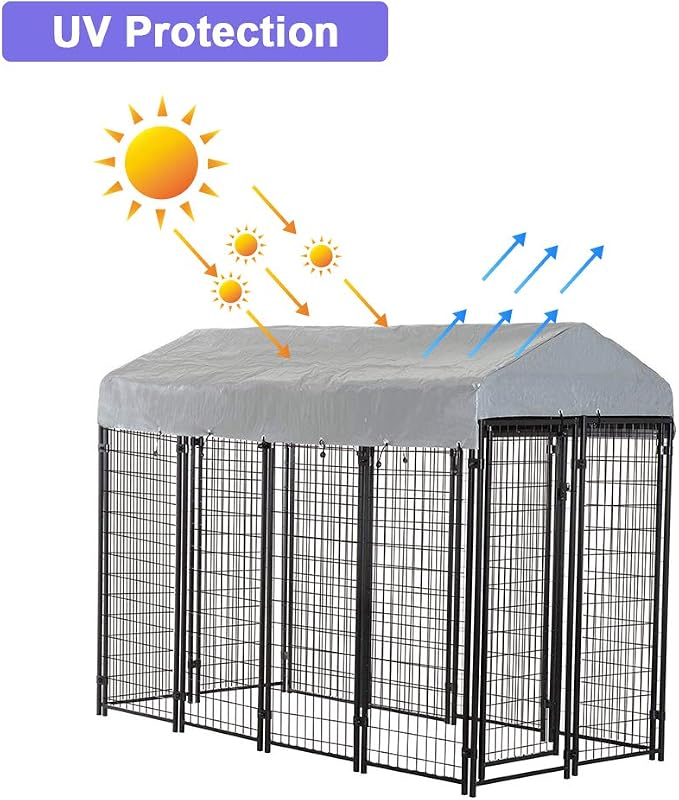 BestPet 8 x 4 x 6 Ft Dog Kennel Outdoor Dog Pen Playpen House Heavy Duty Dog - Image 5