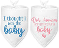 2 Packs Baby Announcement Dog Bandana Our Humans are Getting Us a Baby Gender by Hialektur