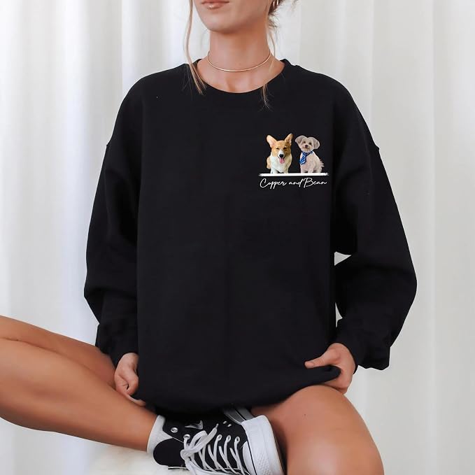 Custom Pet Sweatshirts with Photo and Name, Personalized Dog Sweatshirt - Image 2