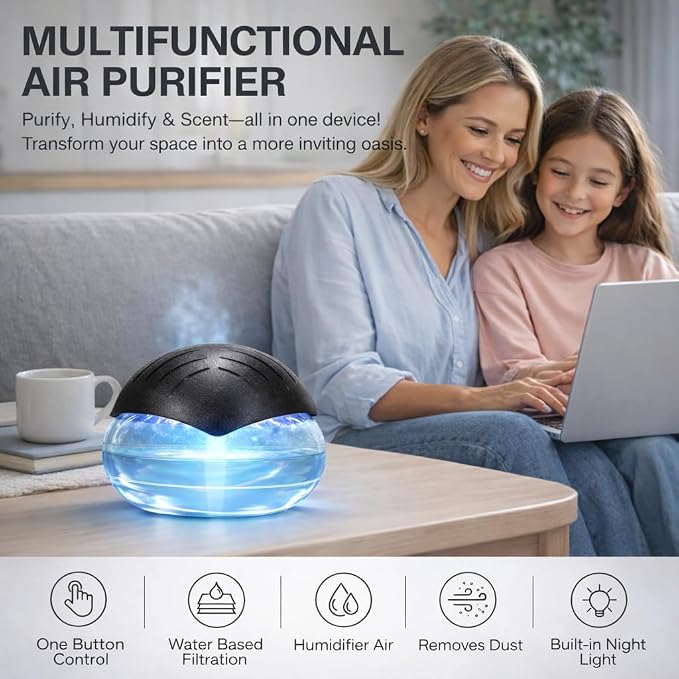 Water Air Washer for Home, Humidifier & Essential Oil Diffuser, 7-Color LED - Image 4