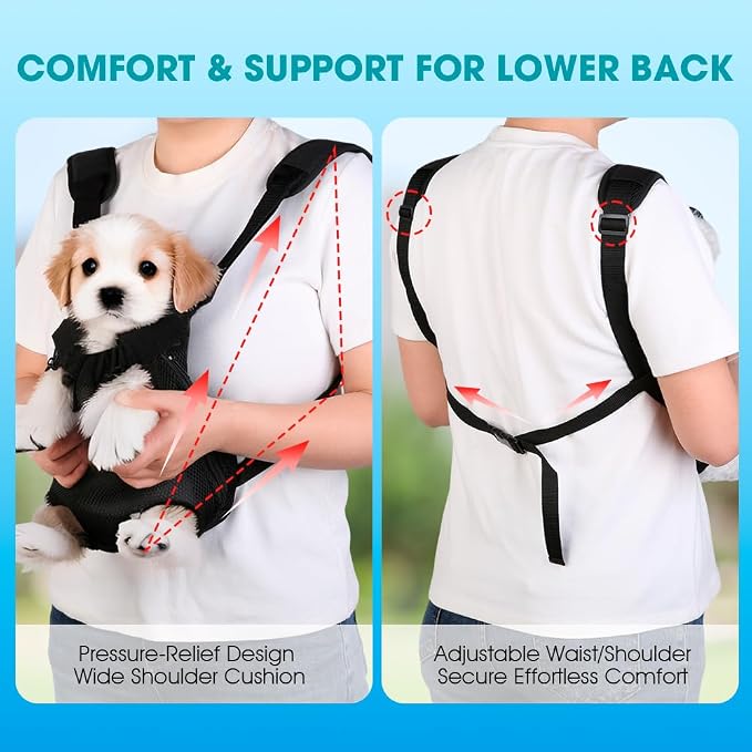 Mosago Dog Backpack Carrier, Adjustable Pet Front Carriers, Legs Out Carrying - Image 6