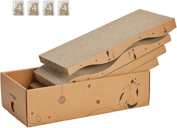 Cat Scratcher Cardboard Pad Scratch Box, Reversible Durable by RUBMEOW