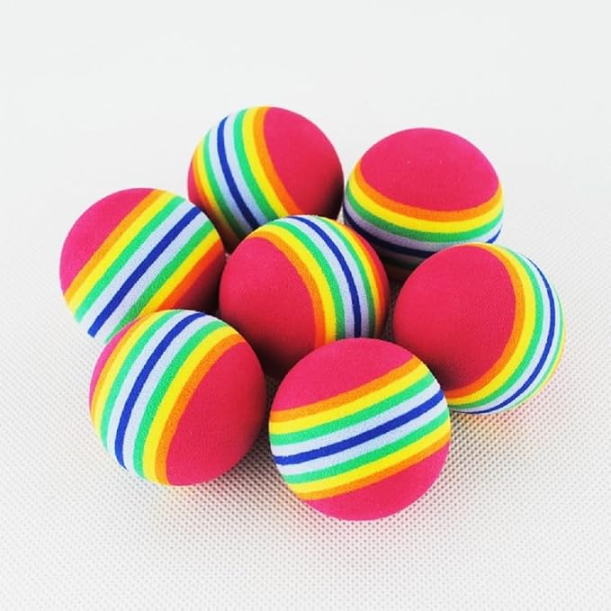 12PCS Foam Balls for Cats, Colorful Rainbow Cat Toy Sponge Balls Soft Pet Toy - Image 3