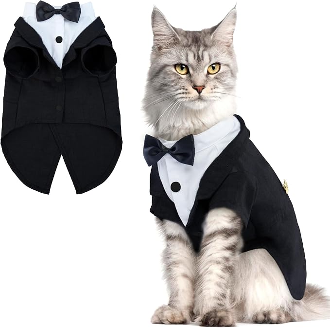 QBLEEV Cat Tuxedo Suit, Cat Halloween Costumes by QBLEEV