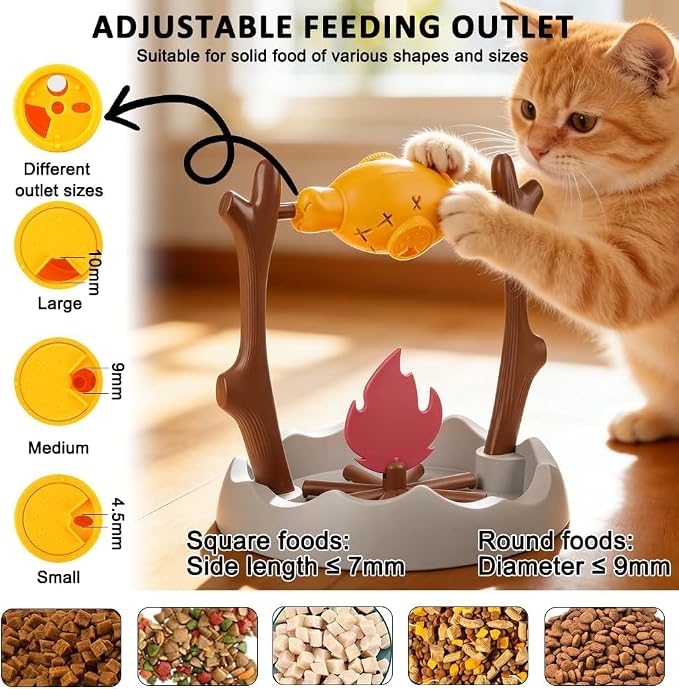 Cat BBQ Toy, Pets Dry Food Dispenser, Cats Slow Feeding Snack Bowl, Grilled - Image 7