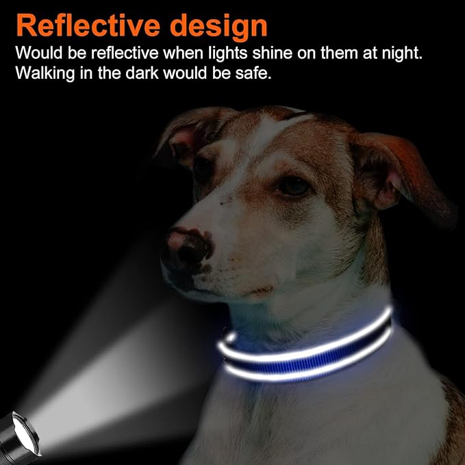 Joytale Reflective Dog Collar, Soft Neoprene Padded, Metal D-Ring, Nylon Pet - Image 5