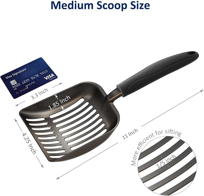 WePet Cat Litter Scoop, Non-Stick Plated Aluminum Alloy Sifter, Kitty Durable - Image 4