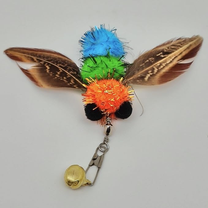 6 PCS Insect Bees, Feather Cat Toys, Kitty Wand Toy Refill, Cat Toy Wand - Image 6