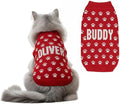 Custom Pet Knit Sweater with Name Personalized Dog Cat Outfit Paw Pattern by GrewearFashion
