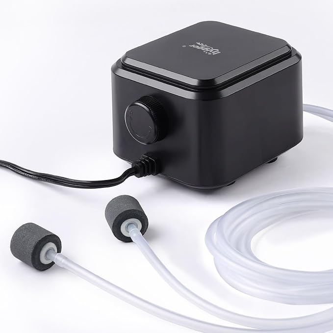 hygger Quiet <30dB Aquarium Air Pump, Adjustable Low Decibel Oxygen Fish Tank by hygger