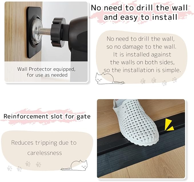 Lumizone Extra Tall Pet Gate 55.12" High Pressure Mounted 30.12"-34.05" Extra - Image 6