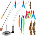 Cat Wand Toy Cat Fishing Pole Toy Cats Feather Toys Suction Cup by GADGETSOLOGY