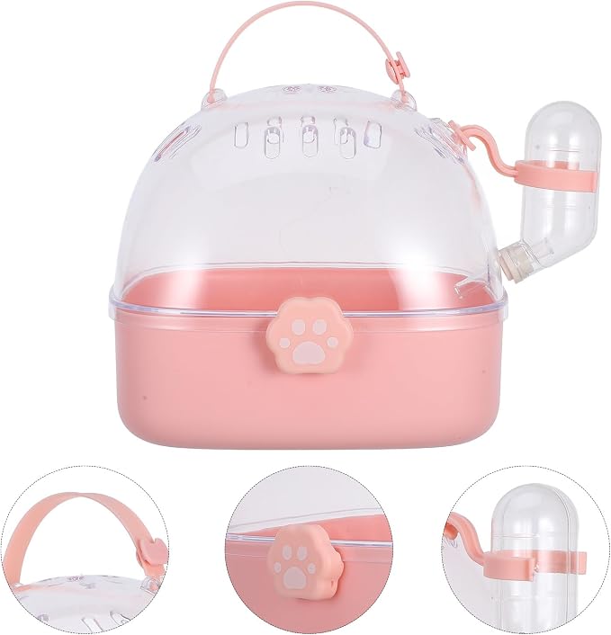 Small Pet Carrier Cage with Water Bottle Portable Hamster Travel Cage - Image 8
