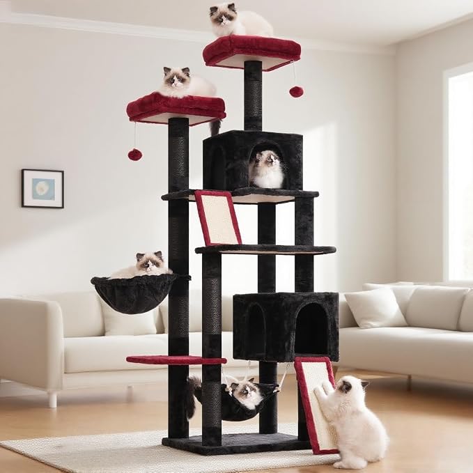 Cat Tree for Indoor Cats, Gothic Sturdy Cat Tree House by Gitelnour