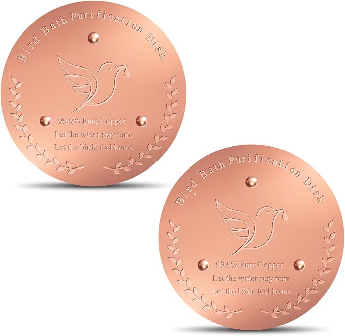 Bird Bath Copper Disk, Sturdy 1mm 99.9% Pure Copper Disk, Triple-Point Support by sonsil