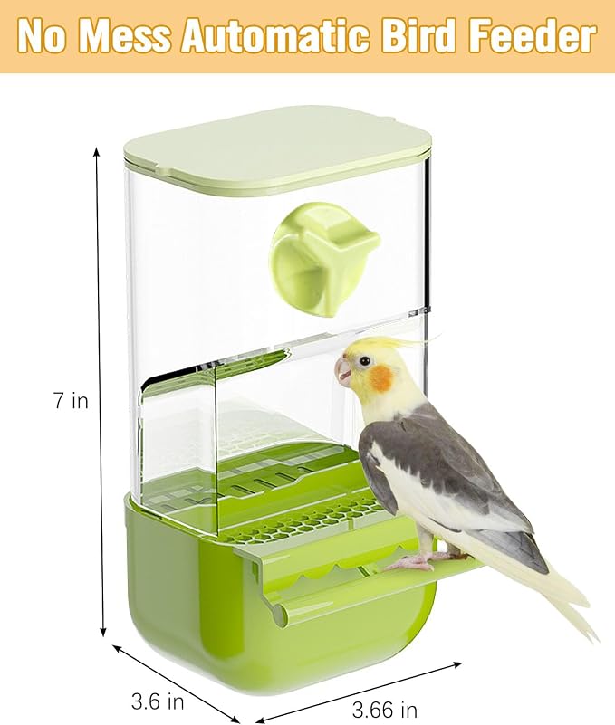 BNOSDM No Mess Bird Cage Feeders Automatic Bird Feeder Parrot Cage Accessories - Image 7