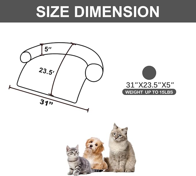 Calming Dogs/Cats Bed Mats, Dog Pad Washable Removable Couch Cover, Plush Long - Image 2