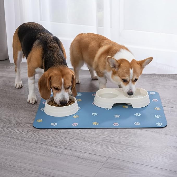 Cat Food Mat Absorbent Dog Mat for Food and Water Non Slip Quick Dry Dog Bowl - Image 3