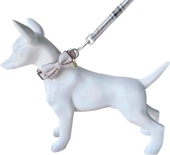 Yizepet Dog Collar and Leash Set-Plaid Puppy Collar - Image 5